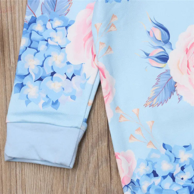 Mädchen Blumen Overall mit Haarschleife