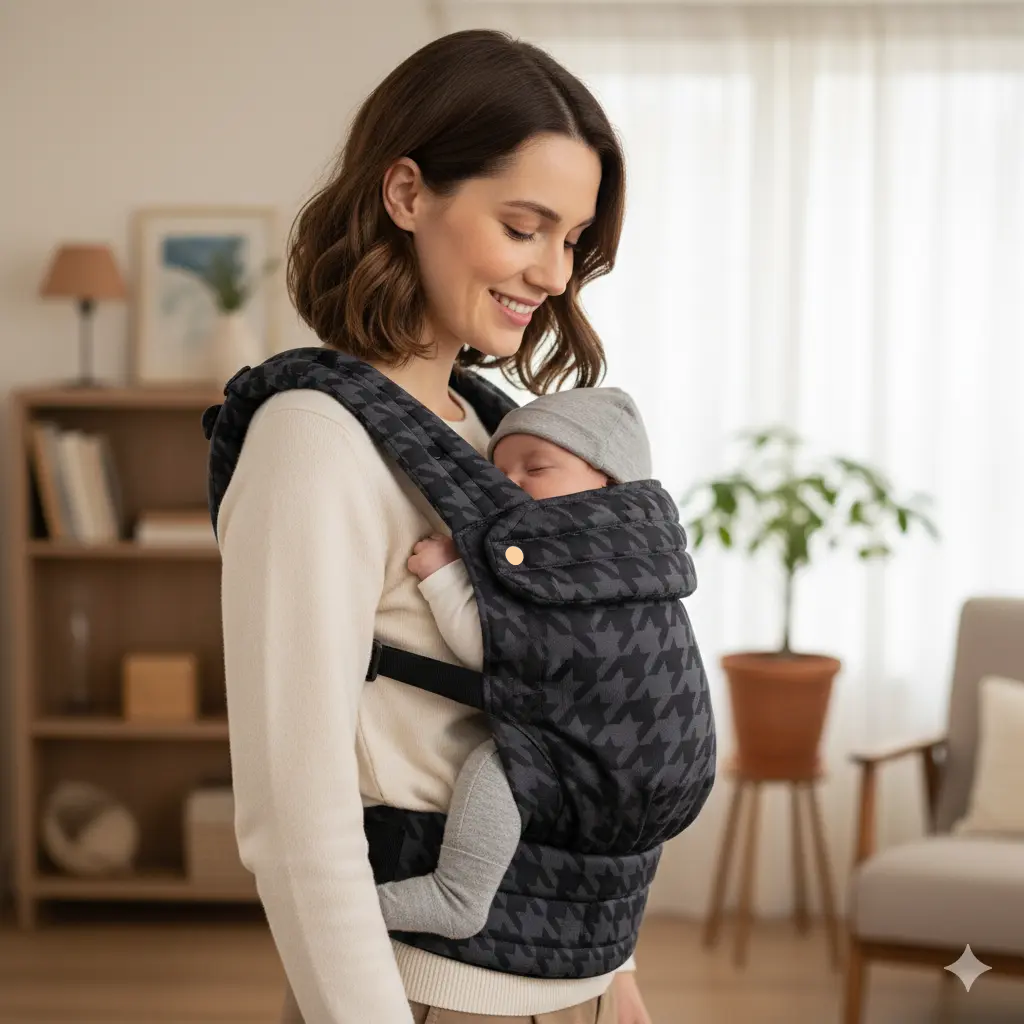 Ergonomische Babytrage aus gewebter Baumwolle